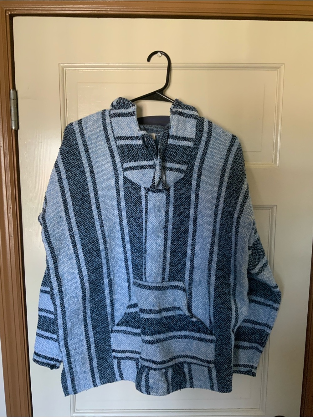 Blue Striped Baja Hoodie Sweater - Men